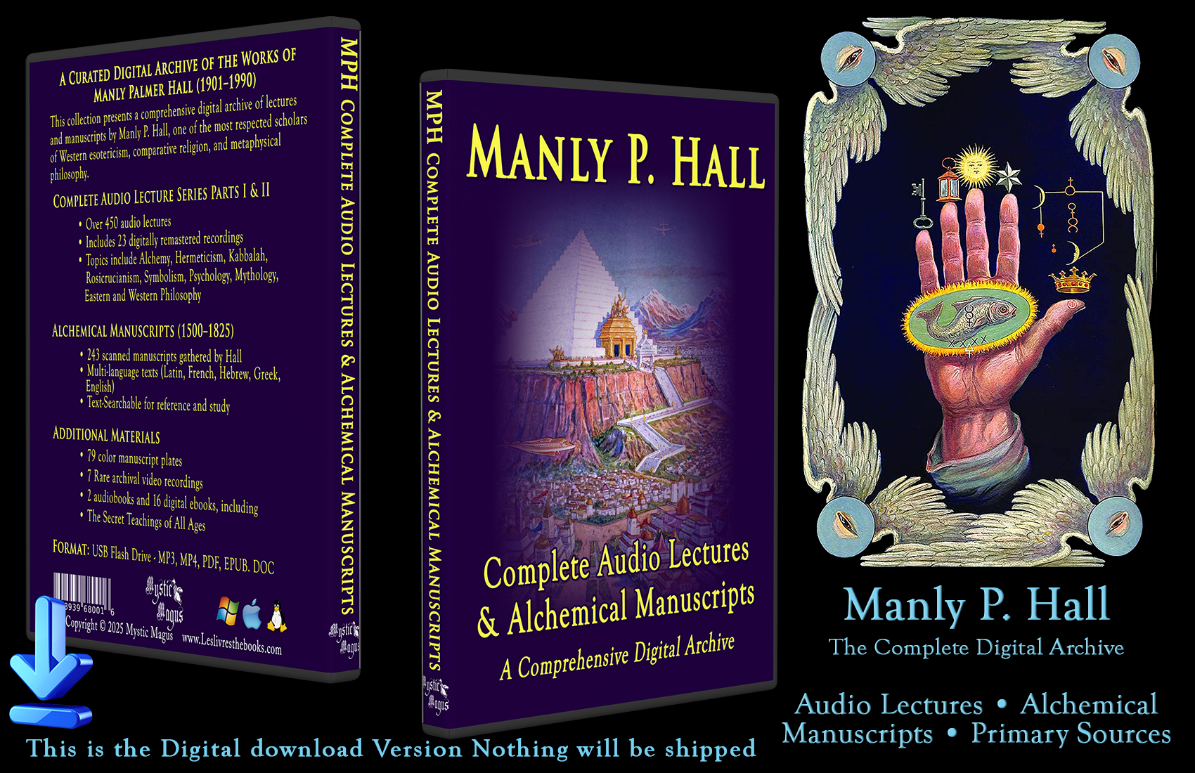 Manly P Hall Secret Teachings, Audio Lecture Series, Alchemical Manuscripts, Books of Wisdom Collection, Curated Digital Archive For Digital Download