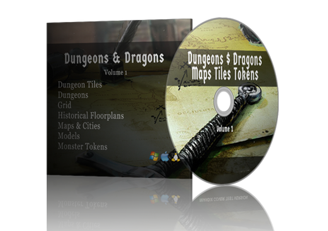 Image for Dungeons And Dragons, D&D RPG DM Maps, Dungeons Tiles, Tokens, Books Lot On DVD. Volume 1